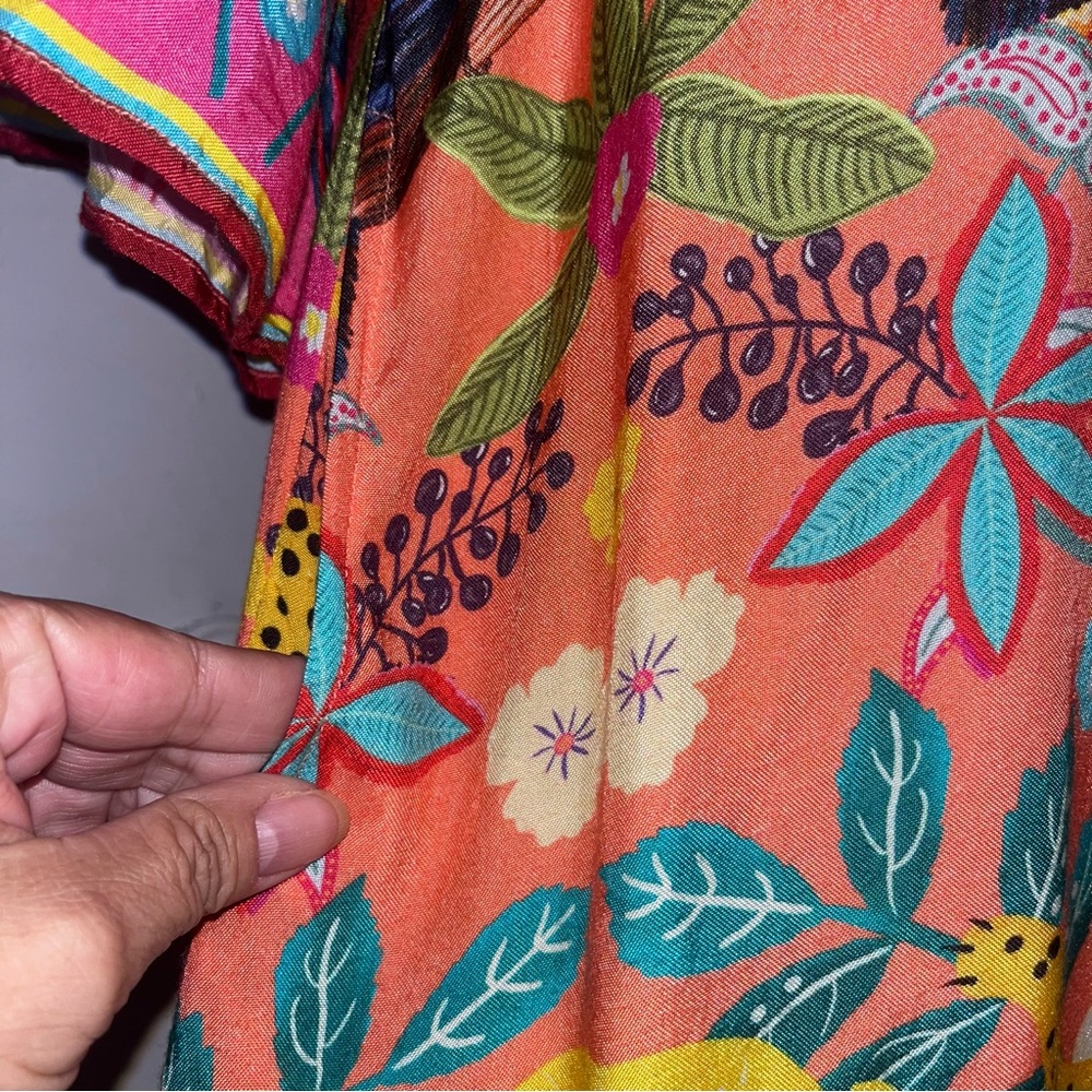 Sohana Button Front Short Sleeve Dress Tropical Print - Picture 5 of 13